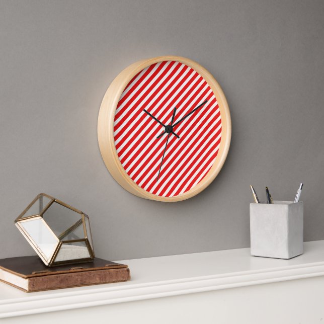 Red and White striped Clock (Office)