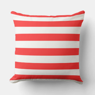 Red and White Striped Cushion