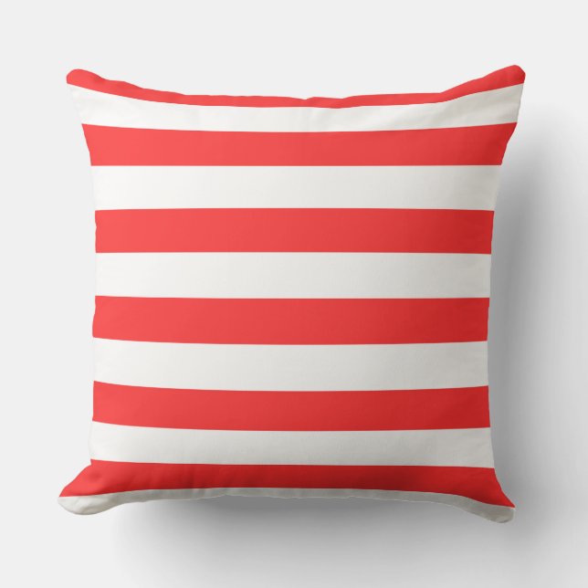 Red and White Striped Cushion (Front)