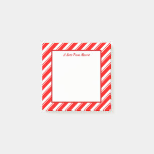 Red and White Striped Custom Square Post-Its Post-it Notes