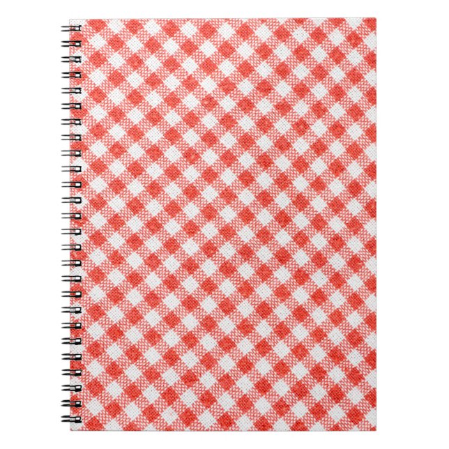 Red and white striped fabrichome decor, background notebook (Front)