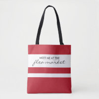 Red and White Striped Flea Market Tote