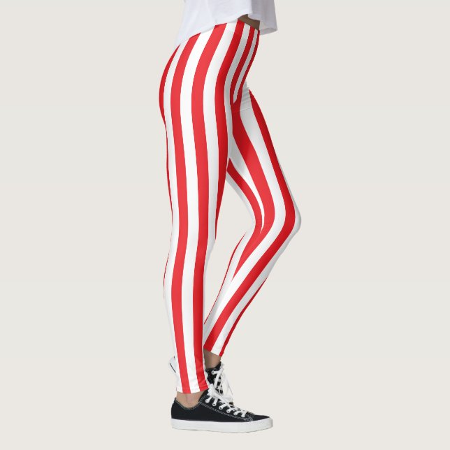 Red and White Striped Leggings (Right)