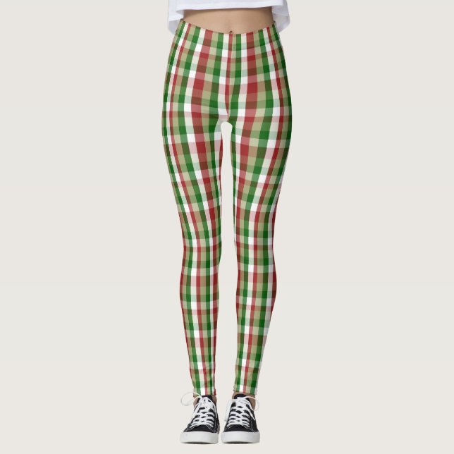 Red And White Striped Leggings (Front)
