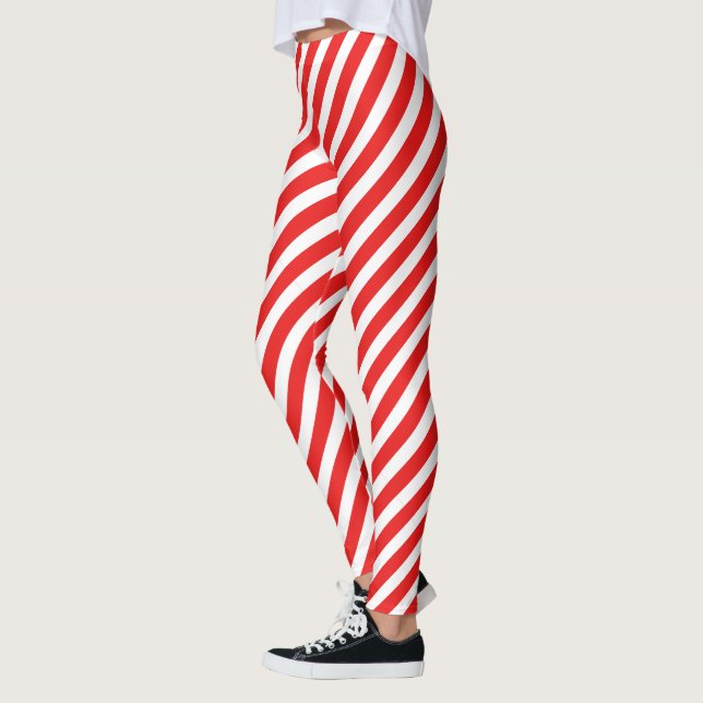 Red and White striped  Leggings (Left)