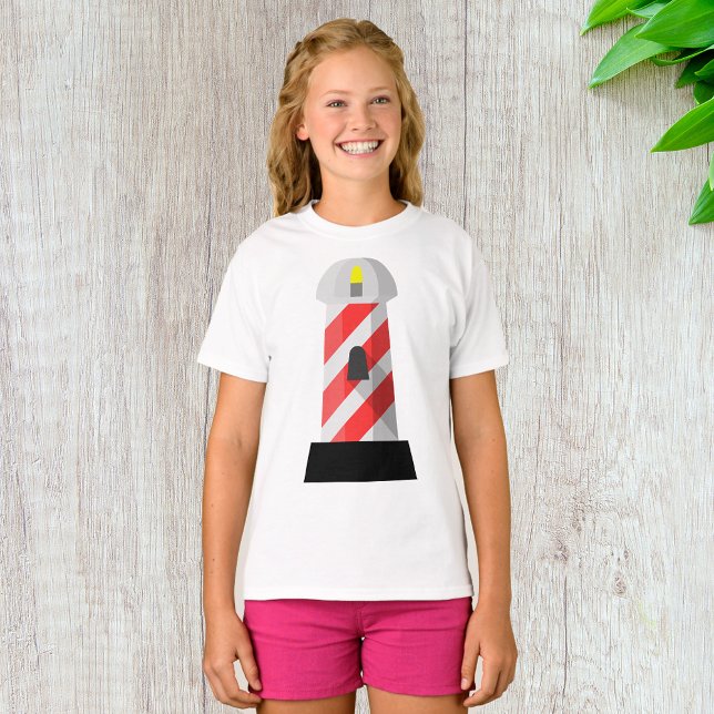 Red and White Striped Lighthouse T-Shirt (Creator Uploaded)
