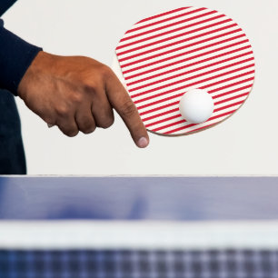 Red and White Striped Modern Christmas Stripe Ping Pong Paddle