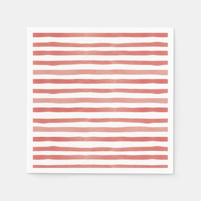 Red and White Striped Pirate Birthday Napkin (Front)
