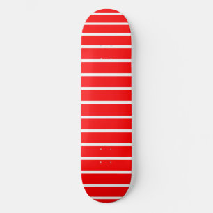 Red and White Stripes Design Skateboard