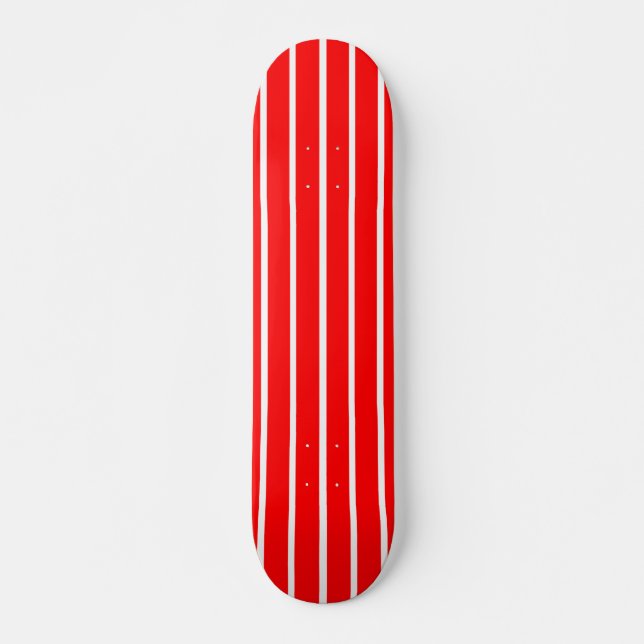 Red and White Stripes Design Skateboard (Front)