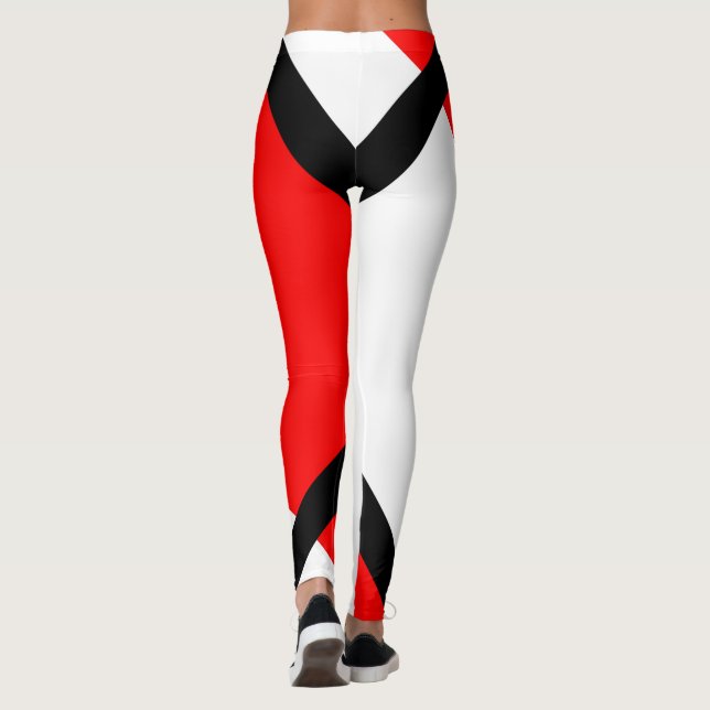 Red and White Stripes Leggings (Back)
