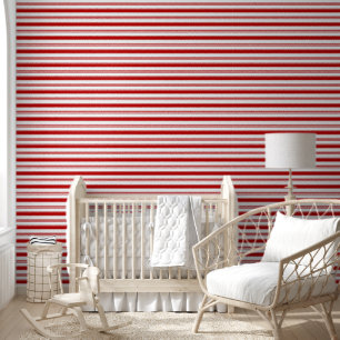 Red and White Stripes (medium scale) Wallpaper