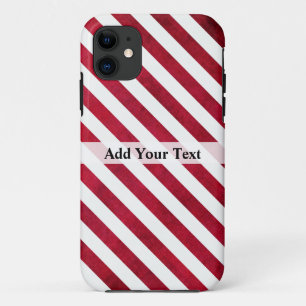Red and White Stripes on Fabric Texture by STaylor Case-Mate iPhone Case
