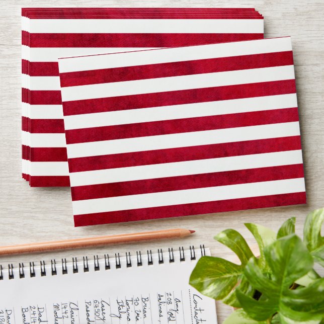Red And White Stripes On Fabric Texture by STaylor Envelopes (Stacked)