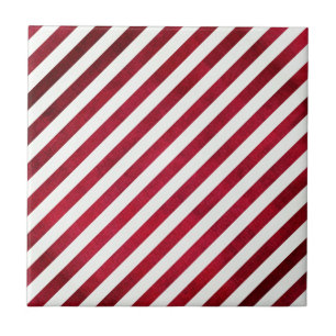 Red and White Stripes on Fabric Texture by STaylor Tile