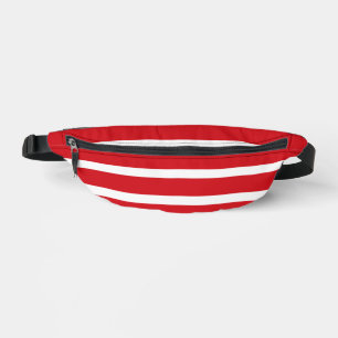Red and white stripes pattern  bum bags