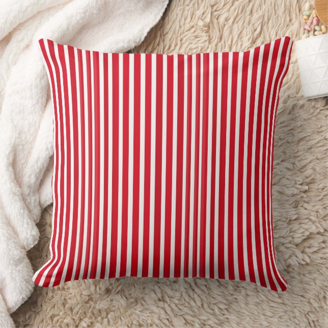 Red and white stripes pattern cushion (Blanket)