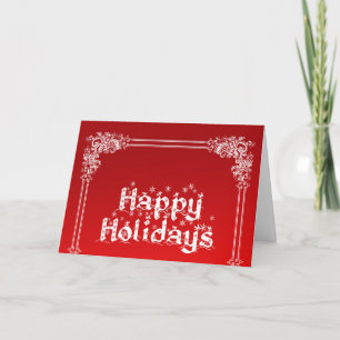 Red and White Swirl Background Happy Holiday