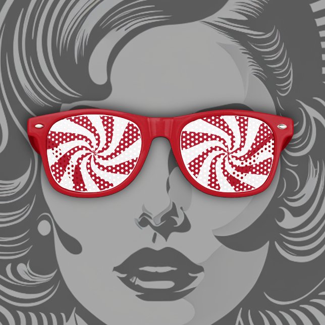 Red and White Swirl Retro Sunglasses (Creator Uploaded)