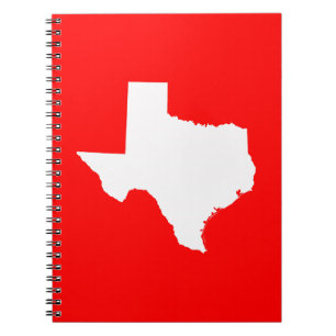 Red and White Texas Spiral Notebook