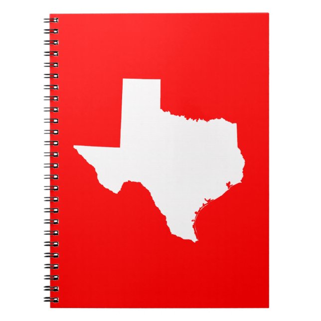 Red and White Texas Spiral Notebook (Front)