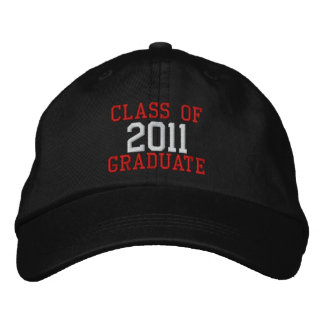 Red and White Text Class of 2011 Graduate Hat