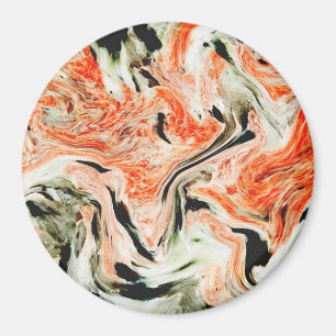 Red and White Textile Marble Magnet