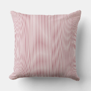red and White Ticking Stripe Cushion