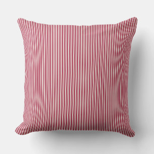 red and White Ticking Stripe Cushion