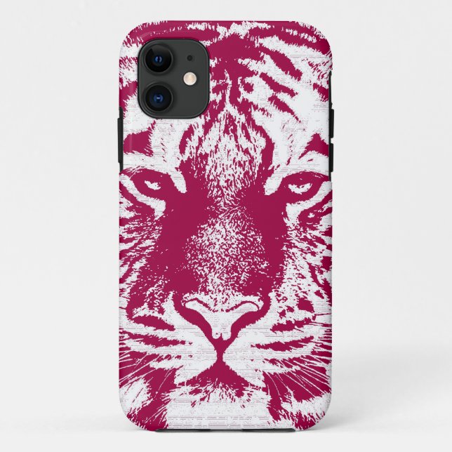 Red and White Tiger Face Case-Mate iPhone Case (Back)