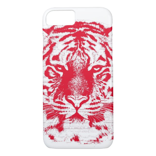 Red and White Tiger Face Close Up Case-Mate iPhone Case (Back)