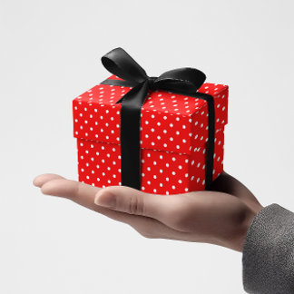 Red and White Tiny Polka Dots Wrapping Paper