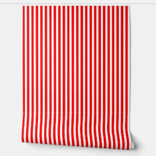 Red and White Traditional Wallpaper