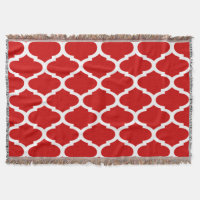 Red and White Trellis Quatrefoil Pattern