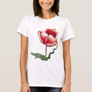 Red and White Tulip Bella Canvas T-Shirt