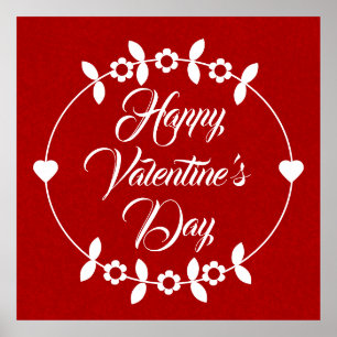 Red And White Valentine Poster