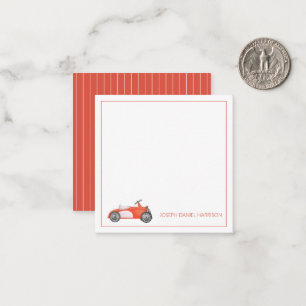 Red and White Vintage Toy Car Personalised Card