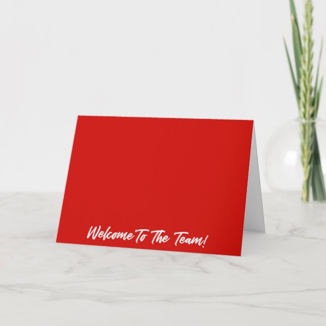 Red and White Welcome to the Team New Employee Card (Front)