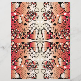 Red and white Whimsical Romantic Hearts pattern