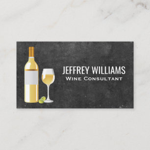 Red and White Wines Bottles and Glasses Business Card