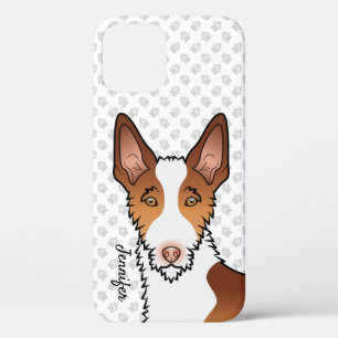 Red And White Wire Haired Ibizan Hound Dog & Name iPhone 12 Case
