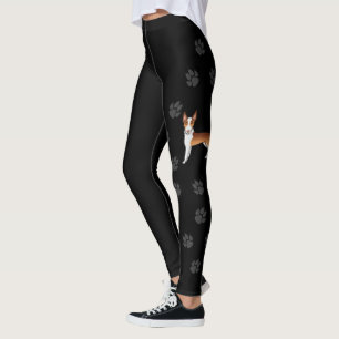Red And White Wire Haired Ibizan Hound Dog & Paws Leggings
