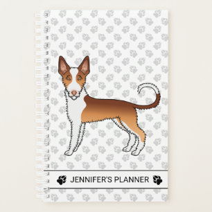 Red And White Wire Haired Ibizan Hound Dog & Text Planner