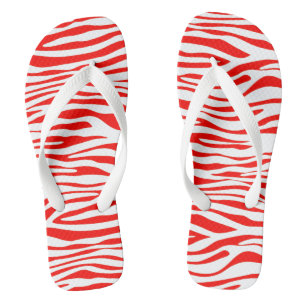 Red and White Zebra  Jandals