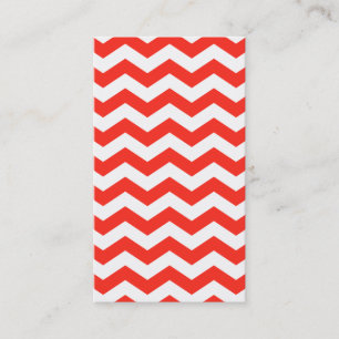 Red and White Zig Zag Business Card
