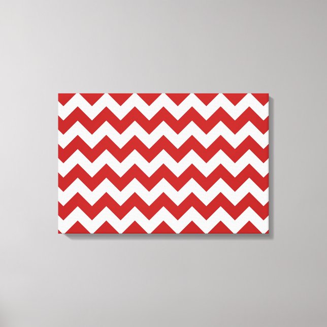 Red and White Zigzag Canvas Print (Front)