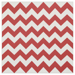 Red and White Zigzag Geometric Fabric