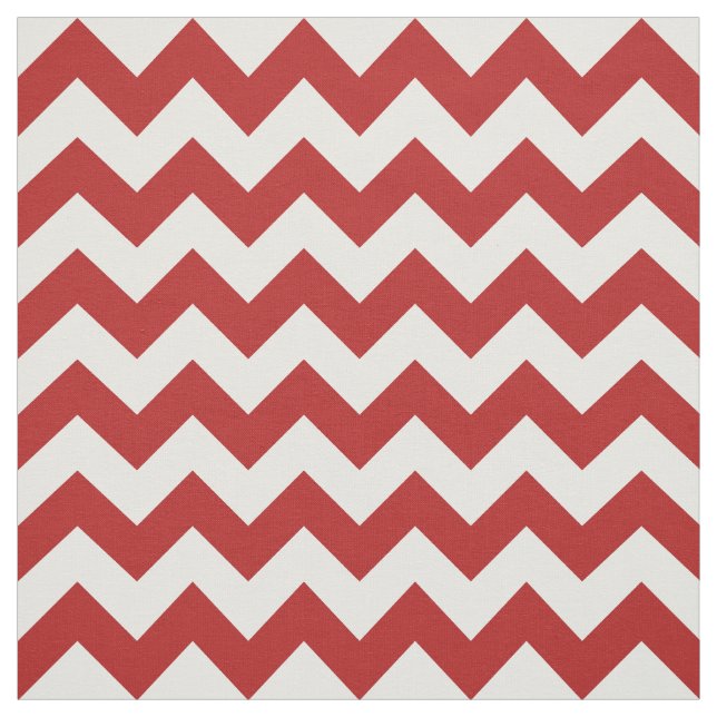 Red and White Zigzag Geometric Fabric (Swatch)