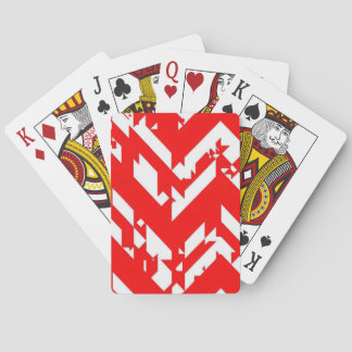 Red and white zigzag patterns playing cards