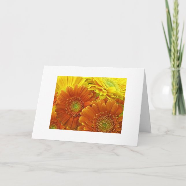 "Red and Yellow and Orange Dahlias" Card (Front)